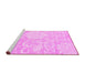 Sideview of Machine Washable Solid Pink Modern Rug, wshcon1285pnk