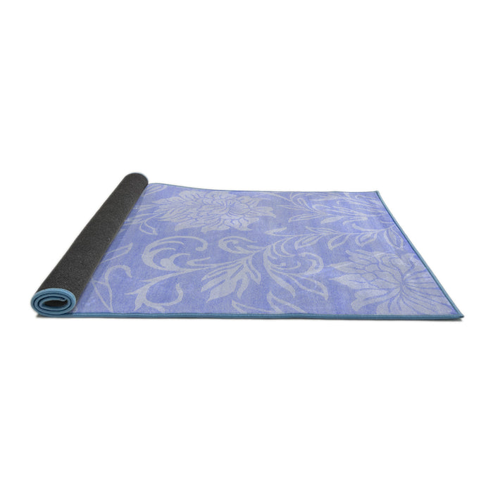 Sideview of Solid Blue Modern Rug, con1285blu