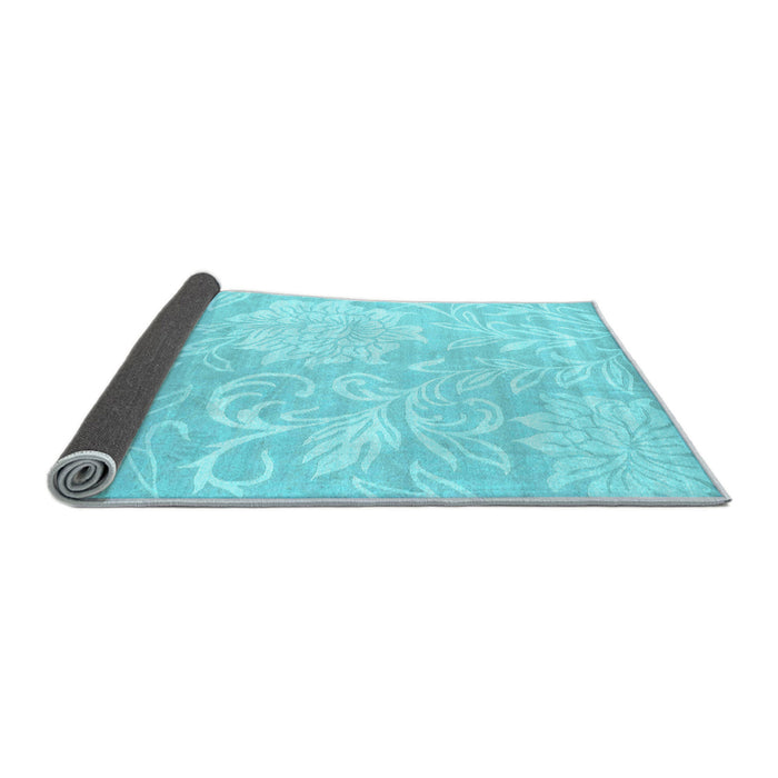 Sideview of Solid Light Blue Modern Rug, con1285lblu