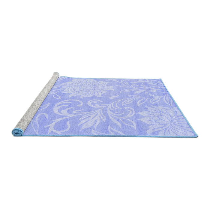 Sideview of Machine Washable Solid Blue Modern Rug, wshcon1285blu