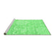 Sideview of Machine Washable Solid Emerald Green Modern Area Rugs, wshcon1285emgrn