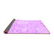 Sideview of Solid Purple Modern Rug, con1285pur