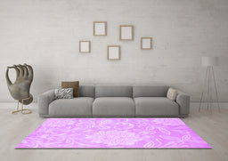 Machine Washable Solid Purple Modern Area Rugs in a Living Room, wshcon1285pur