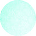 Round Solid Turquoise Modern Rug, con1286turq