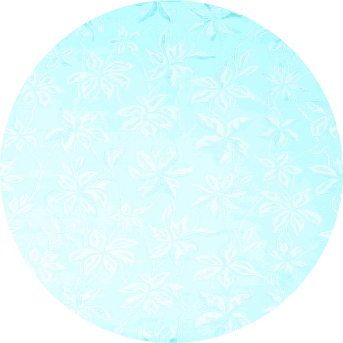 Round Solid Light Blue Modern Rug, con1286lblu