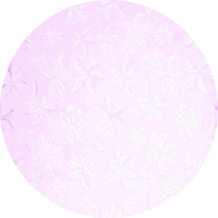Round Solid Purple Modern Rug, con1286pur