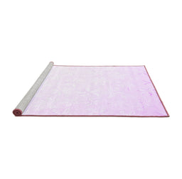 Sideview of Machine Washable Solid Purple Modern Area Rugs, wshcon1286pur