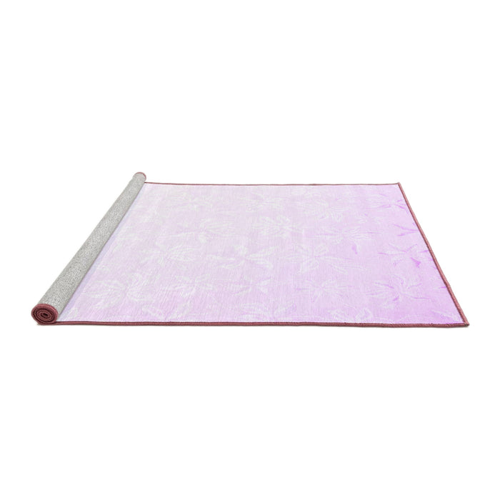 Sideview of Machine Washable Solid Purple Modern Area Rugs, wshcon1286pur