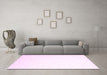 Machine Washable Solid Pink Modern Rug in a Living Room, wshcon1286pnk