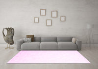 Machine Washable Solid Pink Modern Rug, wshcon1286pnk