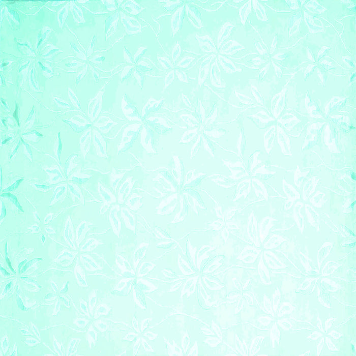 Square Solid Turquoise Modern Rug, con1286turq