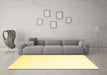 Machine Washable Solid Yellow Modern Rug in a Living Room, wshcon1286yw