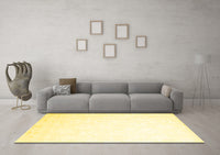 Machine Washable Solid Yellow Modern Rug, wshcon1286yw