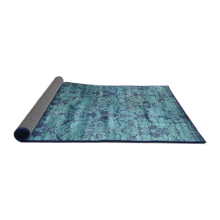 Thickness of Contemporary Blue Modern Rug, con1287