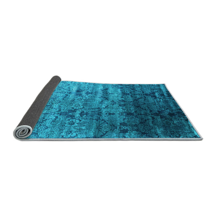 Sideview of Abstract Light Blue Contemporary Rug, con1287lblu