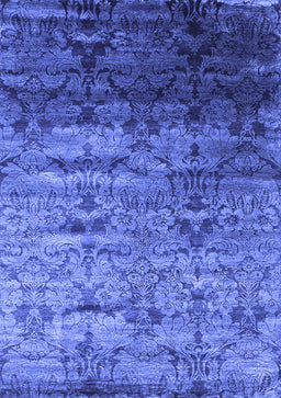 Abstract Blue Contemporary Rug, con1287blu