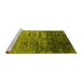 Sideview of Machine Washable Abstract Yellow Contemporary Rug, wshcon1287yw