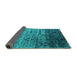 Sideview of Abstract Turquoise Contemporary Rug, con1287turq