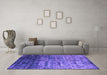 Machine Washable Abstract Purple Contemporary Area Rugs in a Living Room, wshcon1287pur