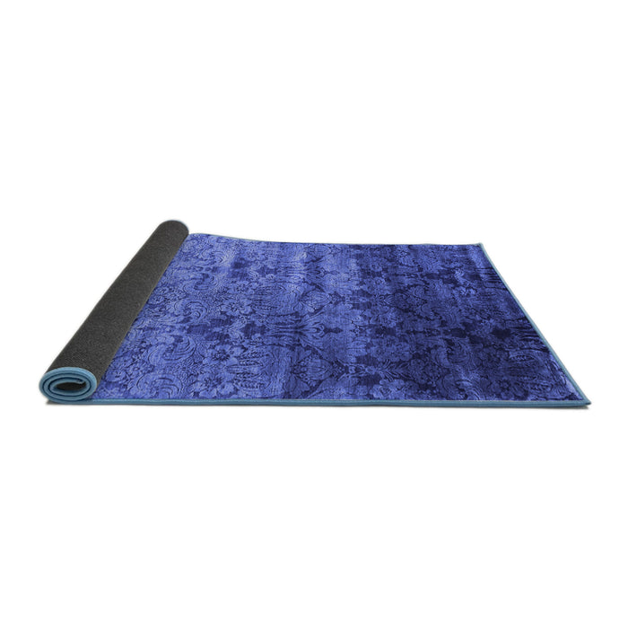 Sideview of Abstract Blue Contemporary Rug, con1287blu