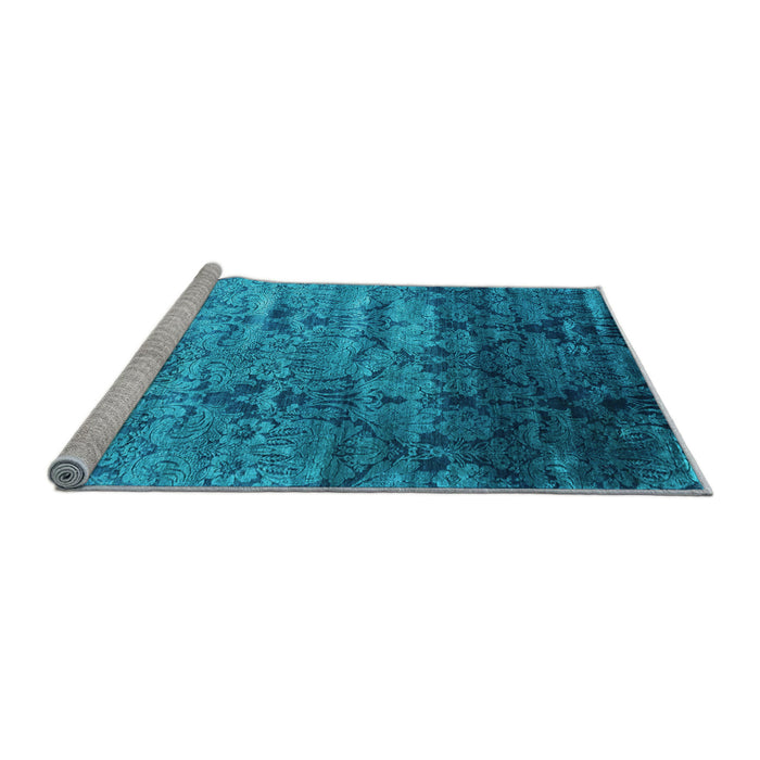 Sideview of Machine Washable Abstract Light Blue Contemporary Rug, wshcon1287lblu