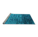 Sideview of Machine Washable Abstract Light Blue Contemporary Rug, wshcon1287lblu