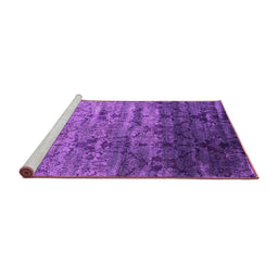 Sideview of Machine Washable Abstract Pink Contemporary Rug, wshcon1287pnk