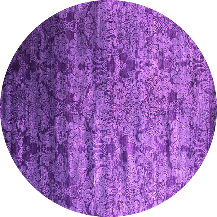 Round Machine Washable Abstract Pink Contemporary Rug, wshcon1287pnk