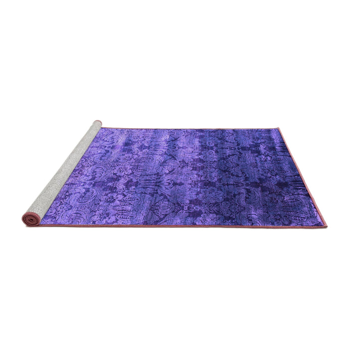 Sideview of Machine Washable Abstract Purple Contemporary Area Rugs, wshcon1287pur