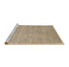 Serging Thickness of Machine Washable Contemporary Brown Rug, wshcon1288