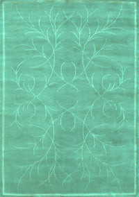 Abstract Turquoise Contemporary Rug, con1288turq