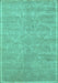 Abstract Turquoise Contemporary Rug, con1288turq