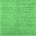 Square Abstract Emerald Green Contemporary Rug, con1288emgrn