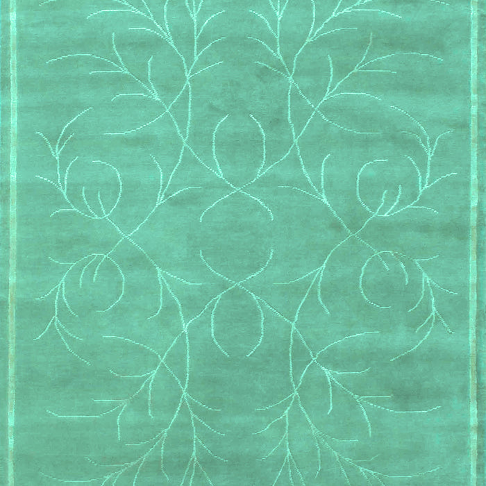 Machine Washable Abstract Turquoise Contemporary Area Rugs, wshcon1288turq