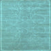 Square Abstract Light Blue Contemporary Rug, con1288lblu