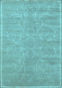 Abstract Light Blue Contemporary Rug, con1288lblu