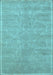 Abstract Light Blue Contemporary Rug, con1288lblu