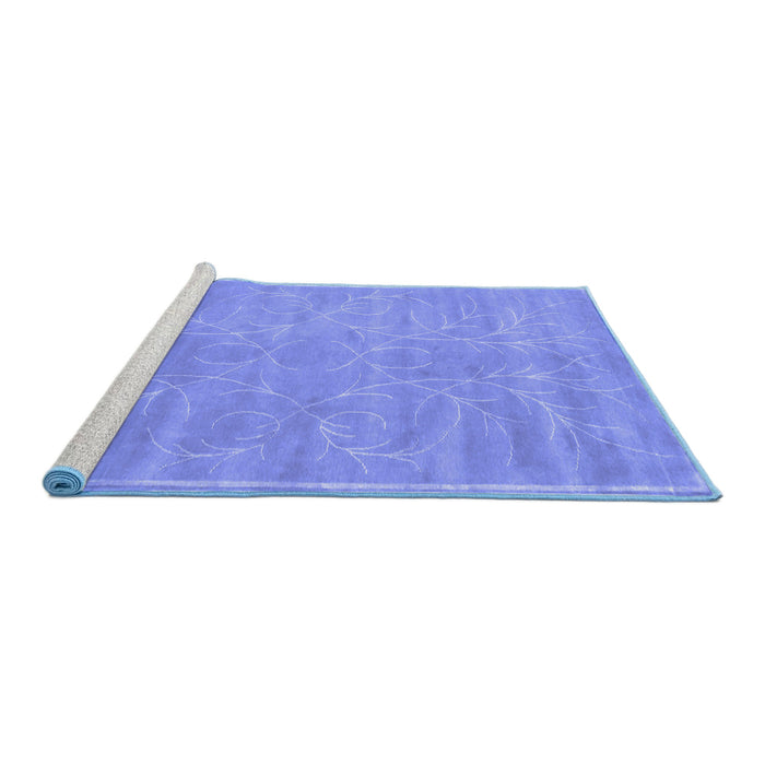 Sideview of Machine Washable Abstract Blue Contemporary Rug, wshcon1288blu