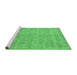 Sideview of Machine Washable Abstract Emerald Green Contemporary Area Rugs, wshcon1288emgrn