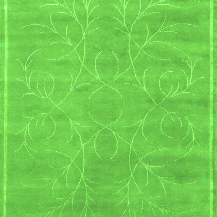Serging Thickness of Machine Washable Abstract Green Contemporary Area Rugs, wshcon1288grn