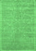 Machine Washable Abstract Emerald Green Contemporary Area Rugs, wshcon1288emgrn