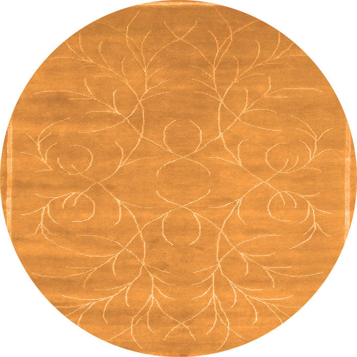Square Abstract Orange Contemporary Rug, con1288org