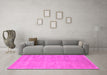 Machine Washable Abstract Pink Contemporary Rug in a Living Room, wshcon1288pnk