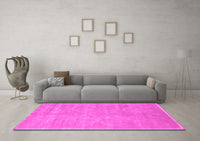 Machine Washable Abstract Pink Contemporary Rug, wshcon1288pnk