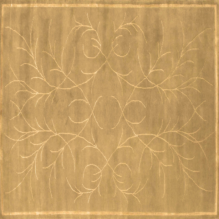 Square Machine Washable Abstract Brown Contemporary Rug, wshcon1288brn