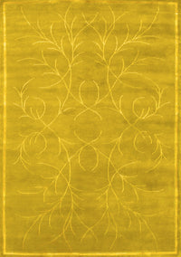 Abstract Yellow Contemporary Rug, con1288yw