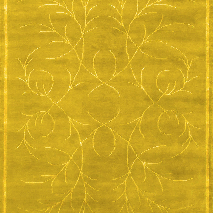 Abstract Yellow Contemporary Rug, con1288yw