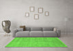 Machine Washable Abstract Green Contemporary Area Rugs in a Living Room,, wshcon1288grn