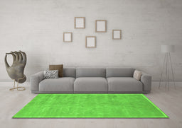 Machine Washable Abstract Green Contemporary Area Rugs in a Living Room,, wshcon1288grn