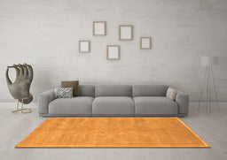 Machine Washable Abstract Orange Contemporary Area Rugs in a Living Room, wshcon1288org